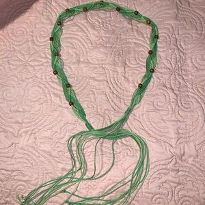 Wooden Beaded Green Boho Belt